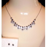 Parure collier Jet cristal Swarovski