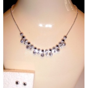 Parure collier Jet cristal Swarovski