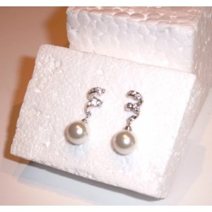 Swarovski boucles d'oreilles perles blanches
