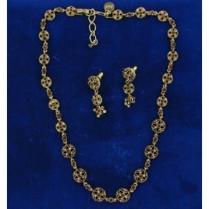 Parure collier or et cristal Swarovski